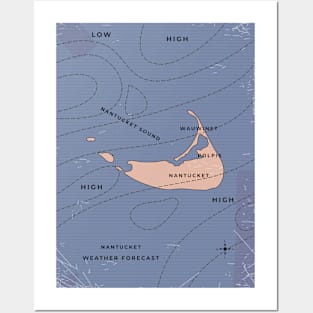 Nantucket Weather map Posters and Art